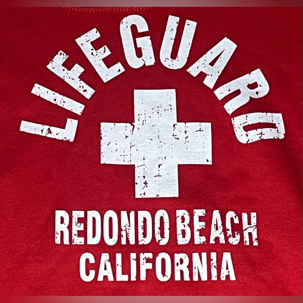 Men’s‎ Sz M Red California Lifeguard Hoodie.